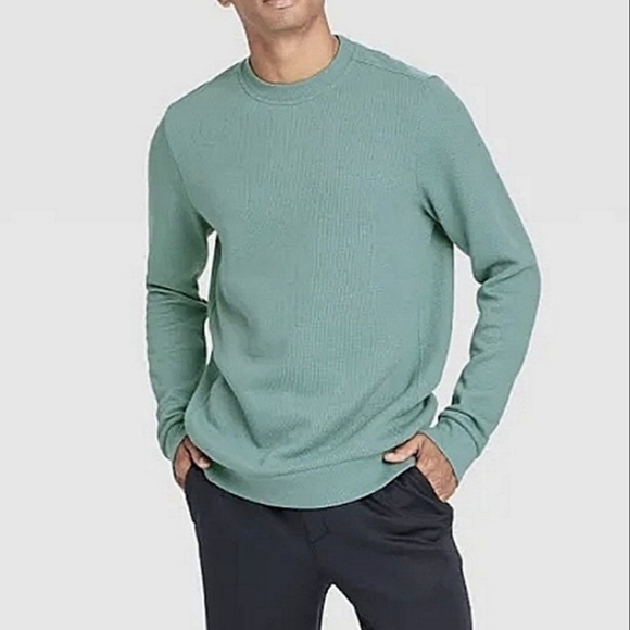 NWT all in motion men's sweater fleece Crew light green - Picture 1 of 7